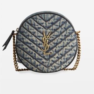 YSL Round denim crossbody